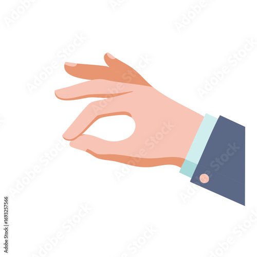 Hand gesturing ok sign in a business suit sleeve