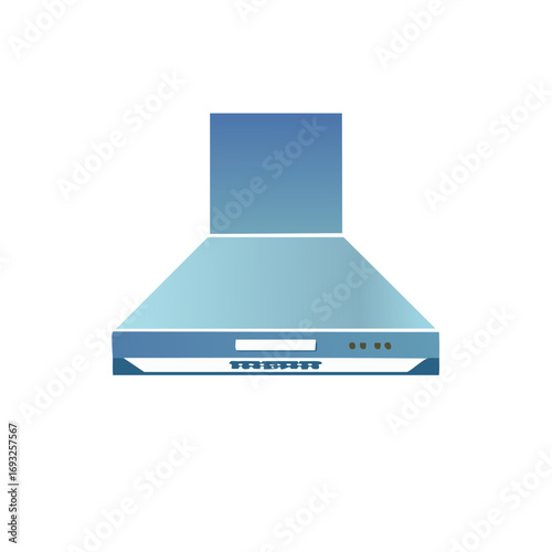 Kitchen ventilation hood icon with gradient in a blue and white color palette