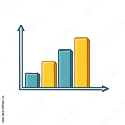 Upward trending bar graph showing business and financial growth