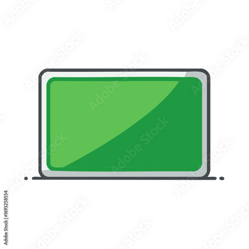 Green screen vector illustration with shadow detail, suitable for display mockup or interface asset.