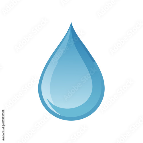 Single Water Drop Graphic Blue Shape, Liquid Droplet, Freshness Element