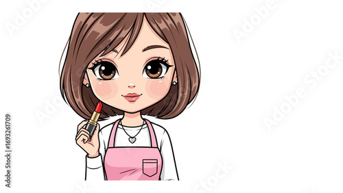 Two stylish female hairdressers with professional tools including scissors hairdryer and comb styling long dark hair in a salon setting