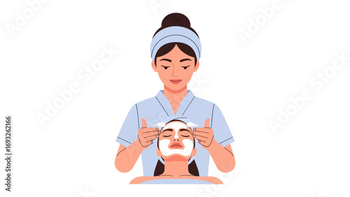 Two diverse women enjoying a relaxing skincare spa treatment at home with facial masks and cucumber slices for rejuvenation and self care