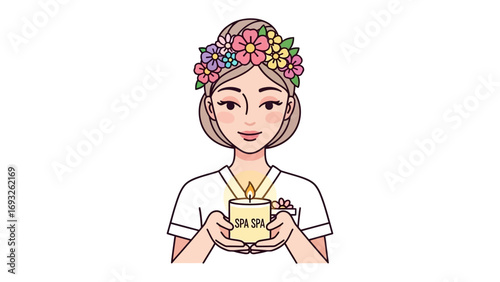 Stylish woman with a light blue towel wrapped around her head and a golden face mask with eye patches applied for a luxurious spa treatment