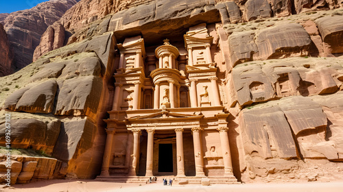 Roman Soldiers Tomb Facade in Wadi Farasa, Petra, Jordan