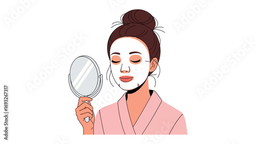 Close up of a beautician performing a facial massage on a woman with closed eyes promoting relaxation and skincare