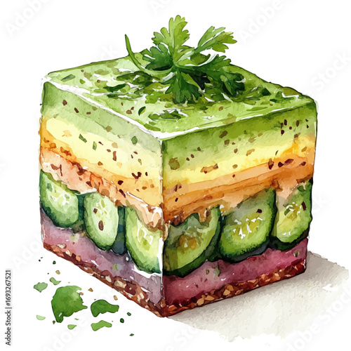 Halva, watercolor drawing vector, isolated on a white background.