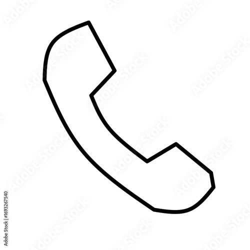 Minimalist Landline Telephone Icon – Black Outline Vector