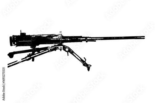 firearm silhouette machine gun vector weapon image isolated on white transparent background