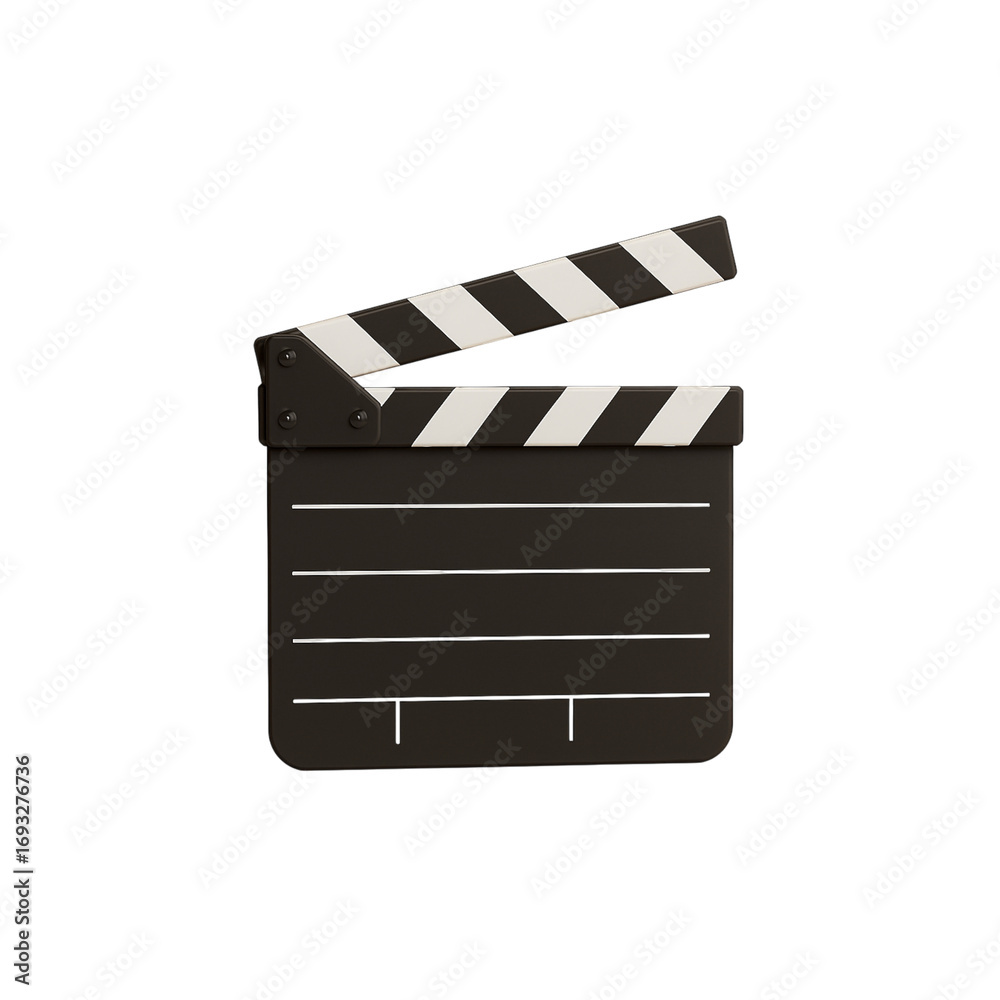 Fototapeta premium Capturing cinematic moments with a classic clapboard, signaling the start of production for filmmaking and video projects, ready for action.
