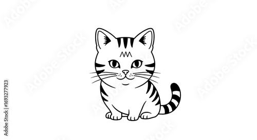 Adorable Tabby Kitten Illustration Cute Cartoon Cat Design