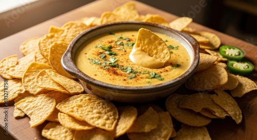 Delicious Homemade Cheese Dip Recipe With Tortilla Chips and Fresh Jalapenos