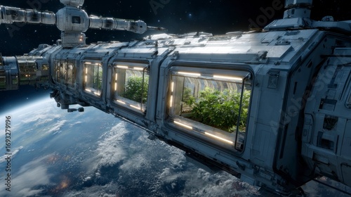 Fototapeta Naklejka Na Ścianę i Meble -  Space station greenhouse