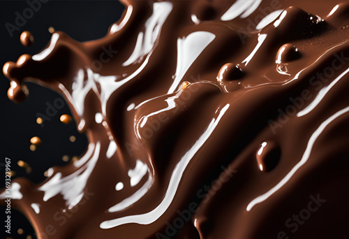 hot cocoa splash isolated dark background