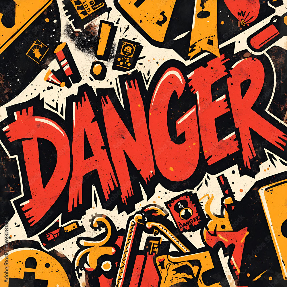 Obraz premium A vibrant graphic design explodes with the word 