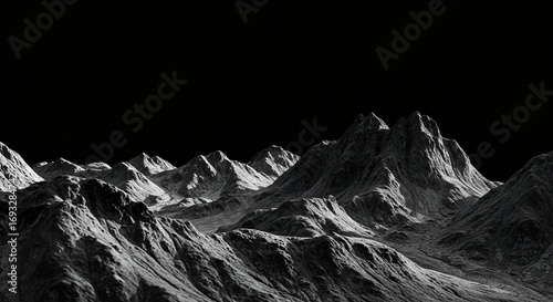 a black and white photo of a mountain range