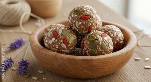 Healthy Energy Balls with Seeds and Goji Berries