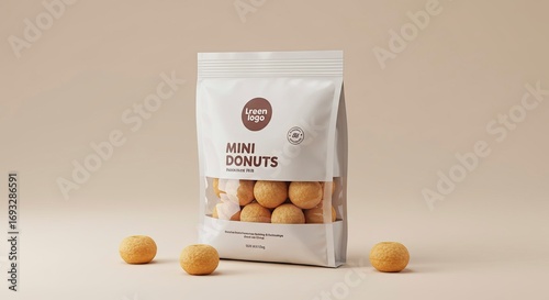 Packaged Mini Donuts with Transparent Window Display