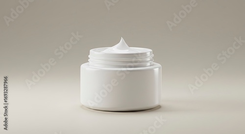 White Cream Jar with Swirl of Product