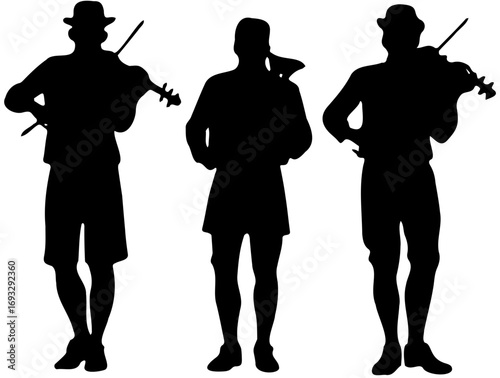 silhouettes of musicians