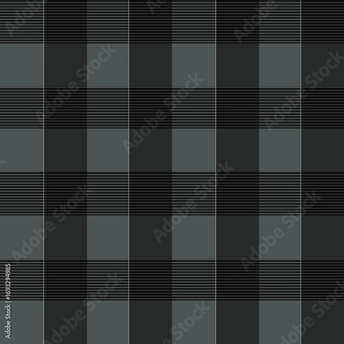 black and white seamless pattern. Black gingham. Black stripe