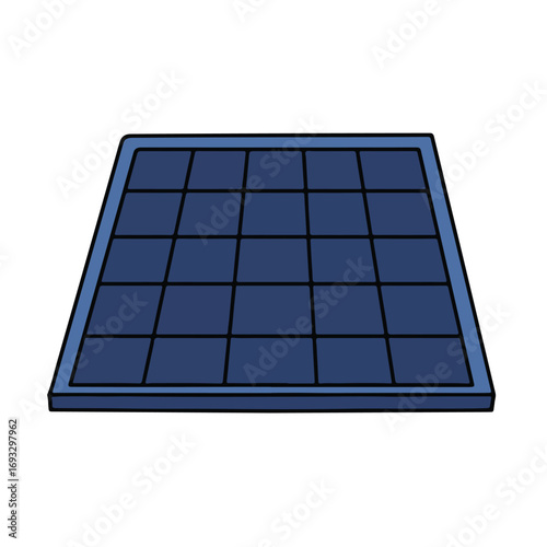 Blue square divided into 25 panels