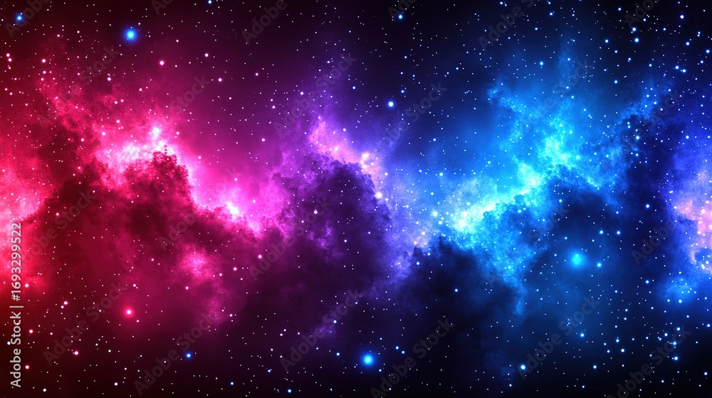 Fototapeta premium Vibrant Nebula in Space with Pink and Blue Hues