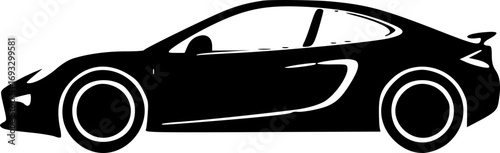 Formula One Racing Car Vector Illustration Monochrome Black and White Minimalist Speed Race Track Automotive Sport Design Graphic Artwork