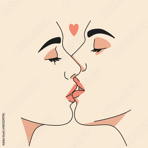 Two face kiss