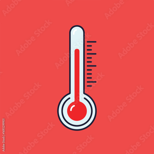 Isolated, stylized thermometer