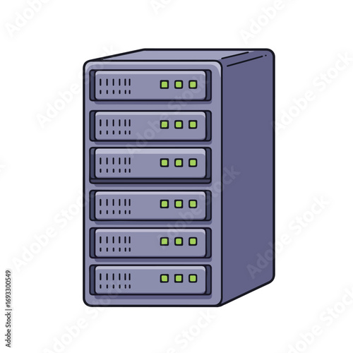Gray computer server