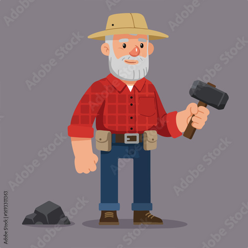 Cartoon miner w/hammer