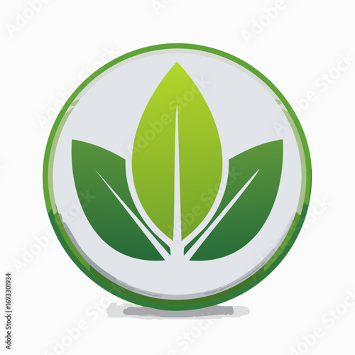 Green leaf eco icon, a vector symbol for environmental and natural concepts