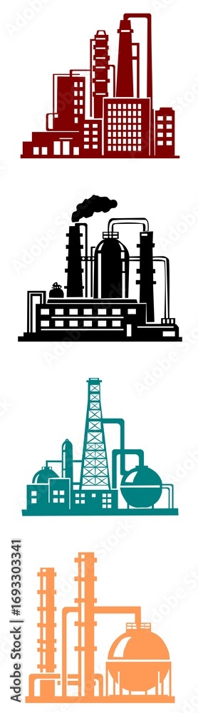 Obraz premium images of industrial plants and factories built vertically one after another