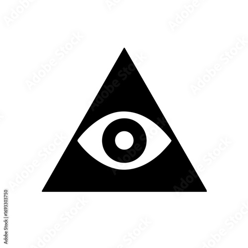 All Seeing Eye Icon Inside Triangle Symbol