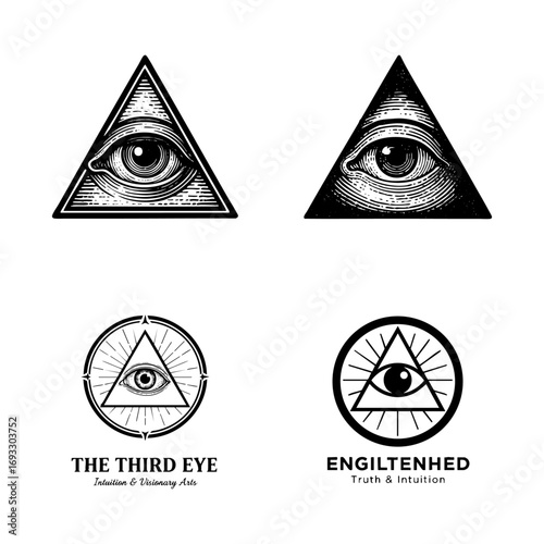 All Seeing Eye Illuminati Symbol Design Set