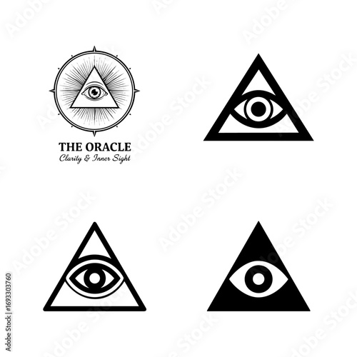 All Seeing Eye Symbol Icon Design Set