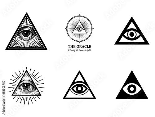 All Seeing Eye Pyramid Symbol Set