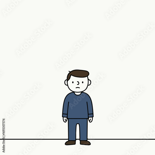 Sad, cartoon man