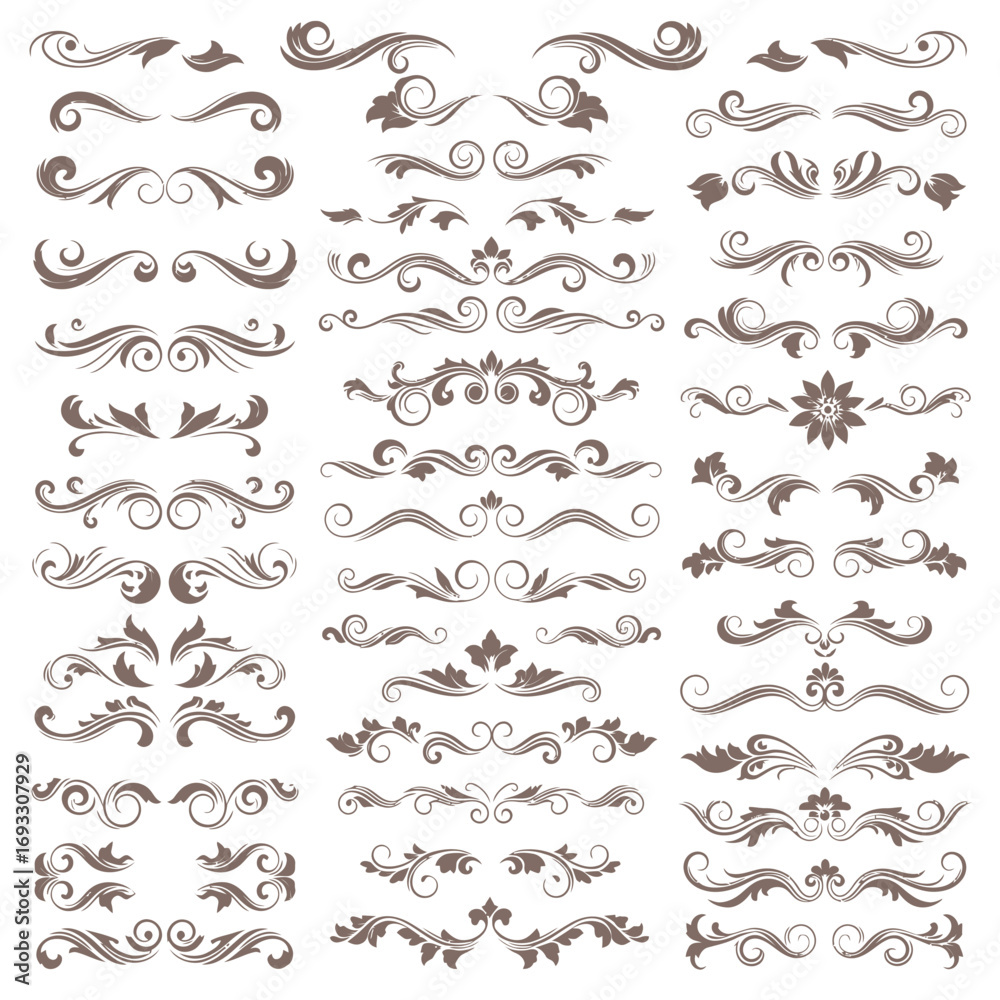 Obraz premium Elegant Ornamental Vector Design Elements for Creative Projects