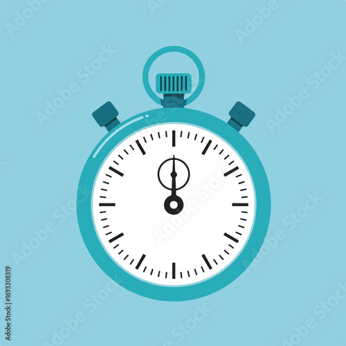 Teal stopwatch at zero