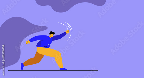 A vibrant illustration of a person in active motion, symbolizing energy, progress, and forward momentum. Ideal for business, health, or lifestyle concepts.