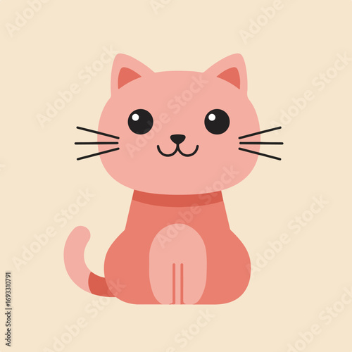 Pink cat illustration