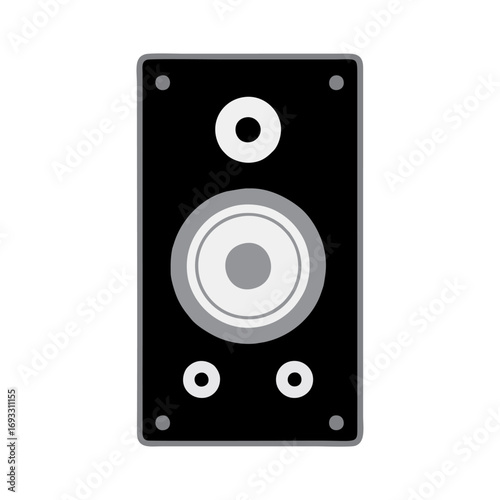 Monocolor vector silhouette of a speaker box, clean silhouette