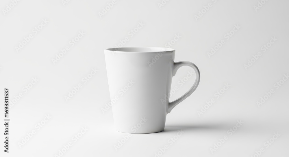 Fototapeta premium White ceramic coffee mug isolated