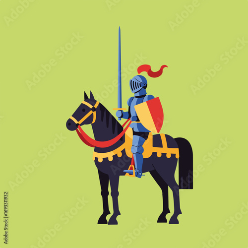Mounted medieval knight