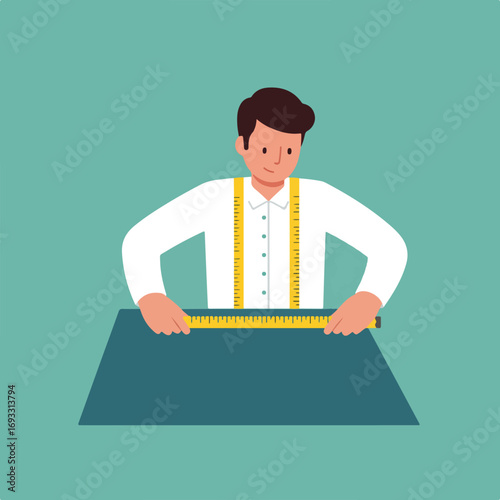 Tailor measuring fabric