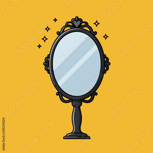 Ornate standing mirror