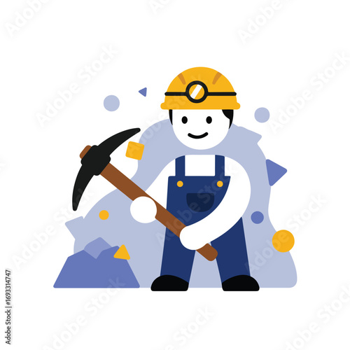 Cartoon miner strikes ore