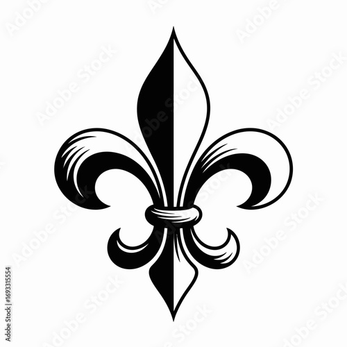 Fleur-de-Lis Icon – Royal Heraldic Symbol Silhouette Vector Design